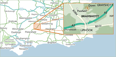 Location of Ludshott Manor